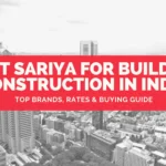 Close-up of a bundle of TMT sariya bars arranged at a construction site