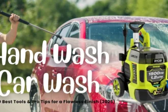 Hand wash car wash using a cordless pressure washer for spotless shine