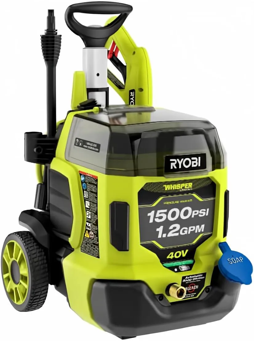 Hand Wash Car Wash Mastery: 10 Top Tools & Pro Tips for a Flawless Finish 11 RYOBI 40V HP BRUSHLESS WHISPER SERIES 1500 PSI 1.2 GPM PRESSURE WASHER GREEN